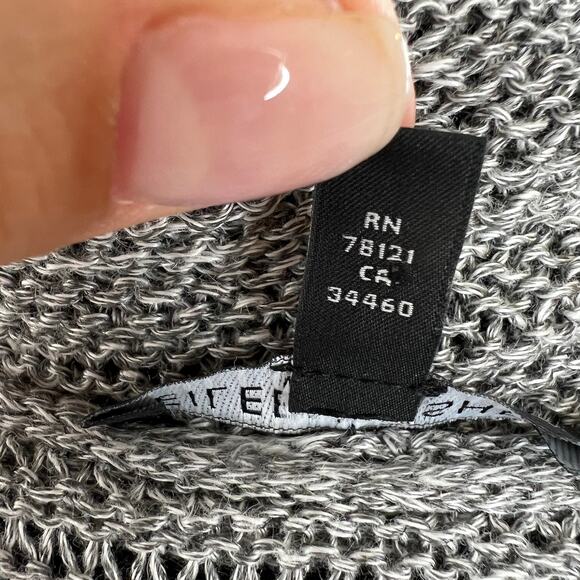 Eileen Fisher Gray Silver Open-Knit Midi Long Sleeve Pocket Cardigan Plus 1X - Picture 7 of 7